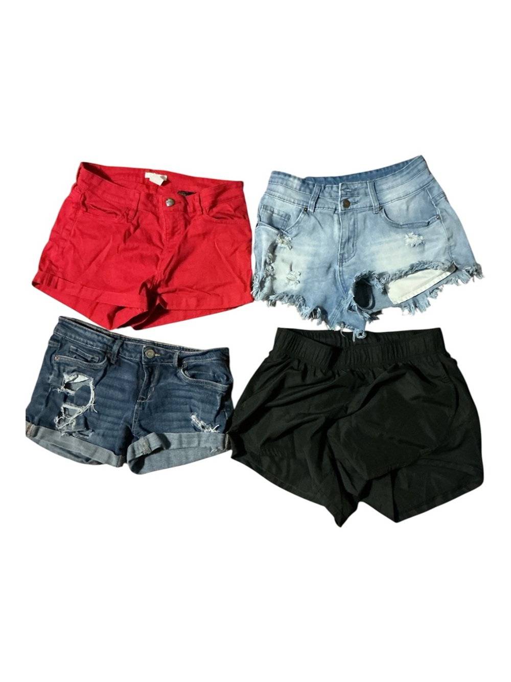 Women’s Red High-Rise Casual Shorts - Pack Options